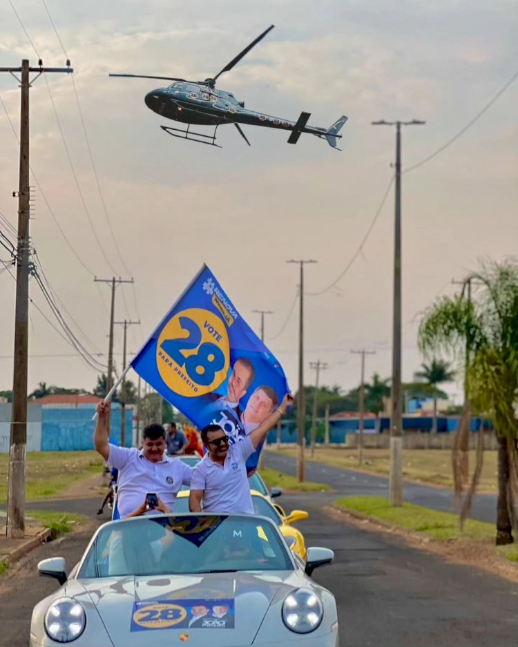 Carreata Histórica Agita a Zona Sul de Marília: Helicóptero e 200 Carros Marcam Presença