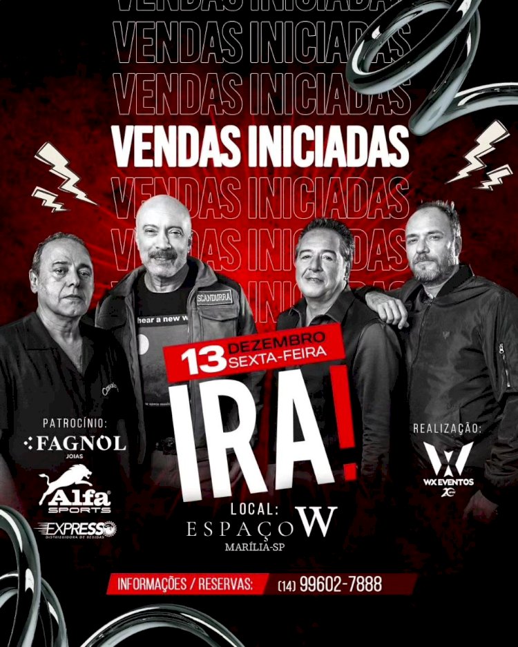 Espaço W Recebe Show do Ira! em Marília: Atração Imperdível para os Fãs de Rock
